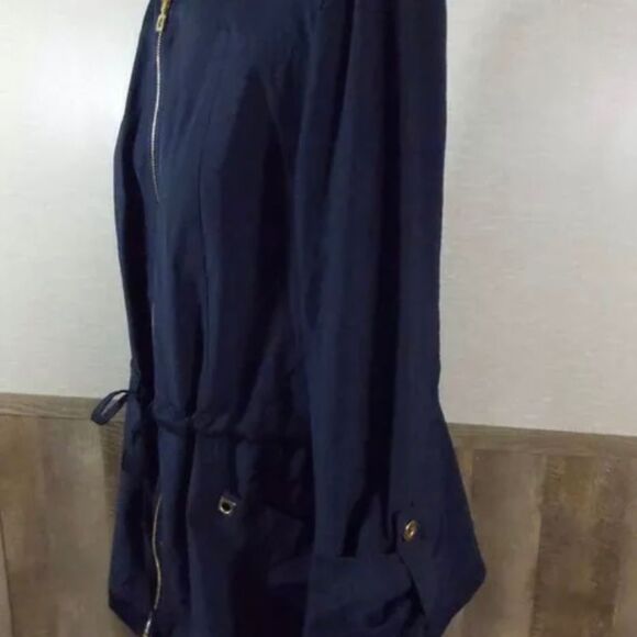 Lana Lee Montreal Women's Sz S Navy Blue Lightweight Hooded Jacket Windbreaker - Picture 4 of 9